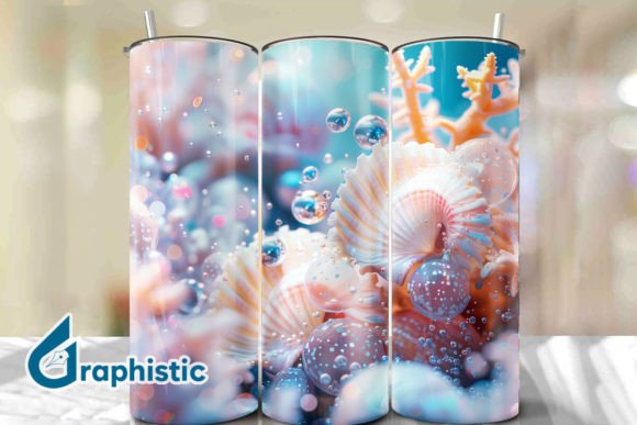 Bubbles Pearl Sunset Tumbler Wrap 37