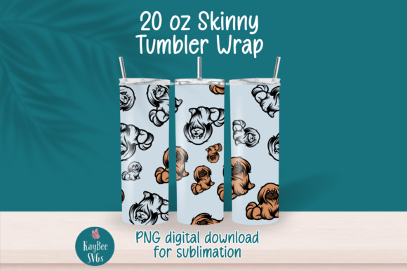 Cartoon Pekingese Dog 20oz Tumbler Wrap