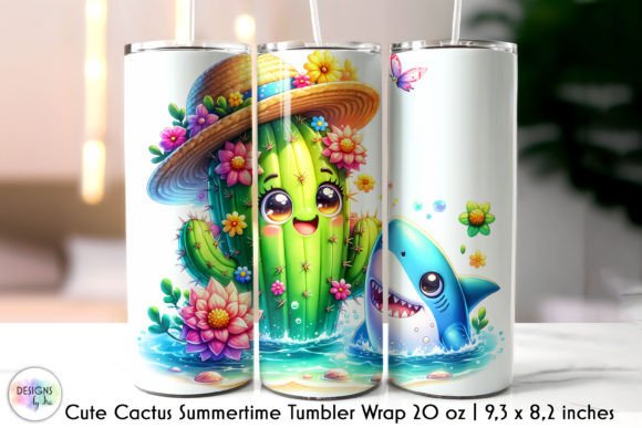 Cute Cactus with Shark Tumbler Wrap Review