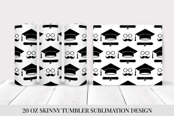Graduation Hats Skinny Tumbler Wrap PNG Review