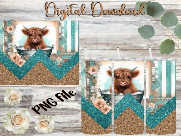 Highland Cow V Split Glitter Tumbler Embroidery Design Review