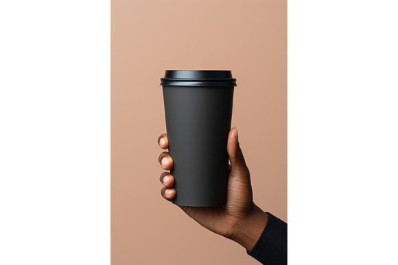 Human Hand Holding Black Paper Cup