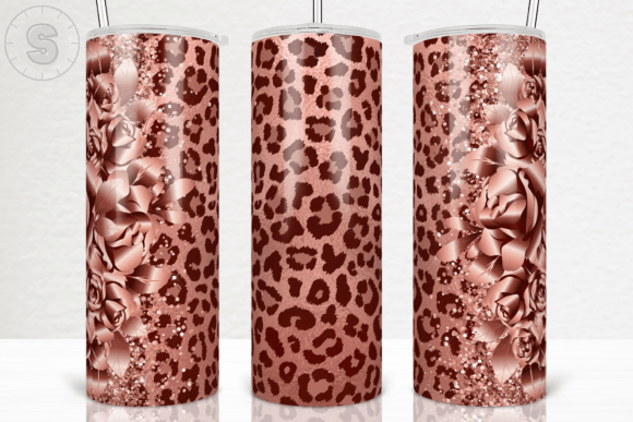 Rose Gold Leopard Tumbler Wrap