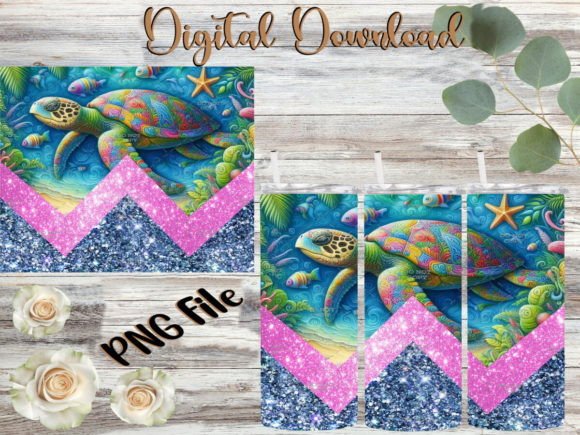 Sea Turtle Glitter V Split Tumbler Wrap Review