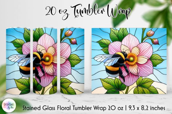 Stained Glass Bumblebee Tumbler Wrap