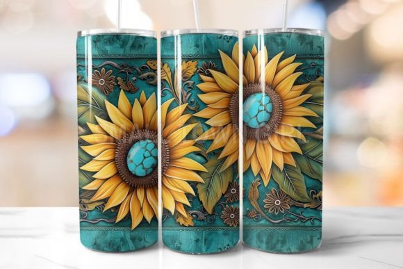 Tooled Leather Sunflower Tumbler Design Review