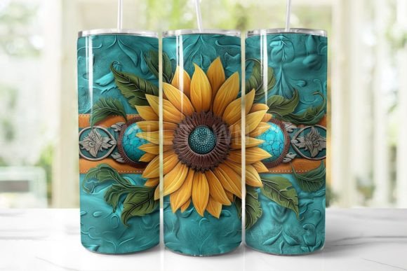 Tooled Leather Sunflower Tumbler Design Review