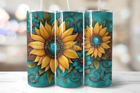 Tooled Leather Sunflower Tumbler Design Review